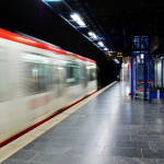 Imagen difuminada de un tren
